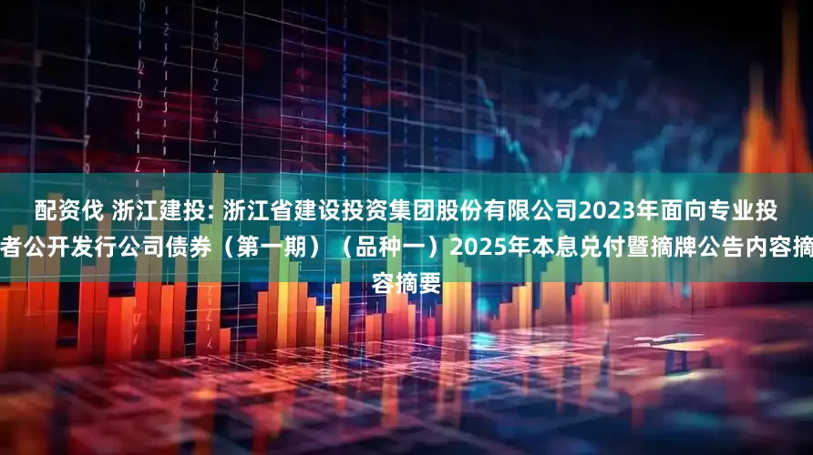 配资伐 浙江建投: 浙江省建设投资集团股份有限公司2023年面向专业投资者公开发行公司债券（第一期）（品种一）2025年本息兑付暨摘牌公告内容摘要