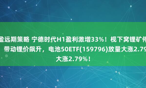 盈远期策略 宁德时代H1盈利激增33%！枧下窝锂矿停产，带动锂价飙升，电池50ETF(159796)放量大涨2.79%！
